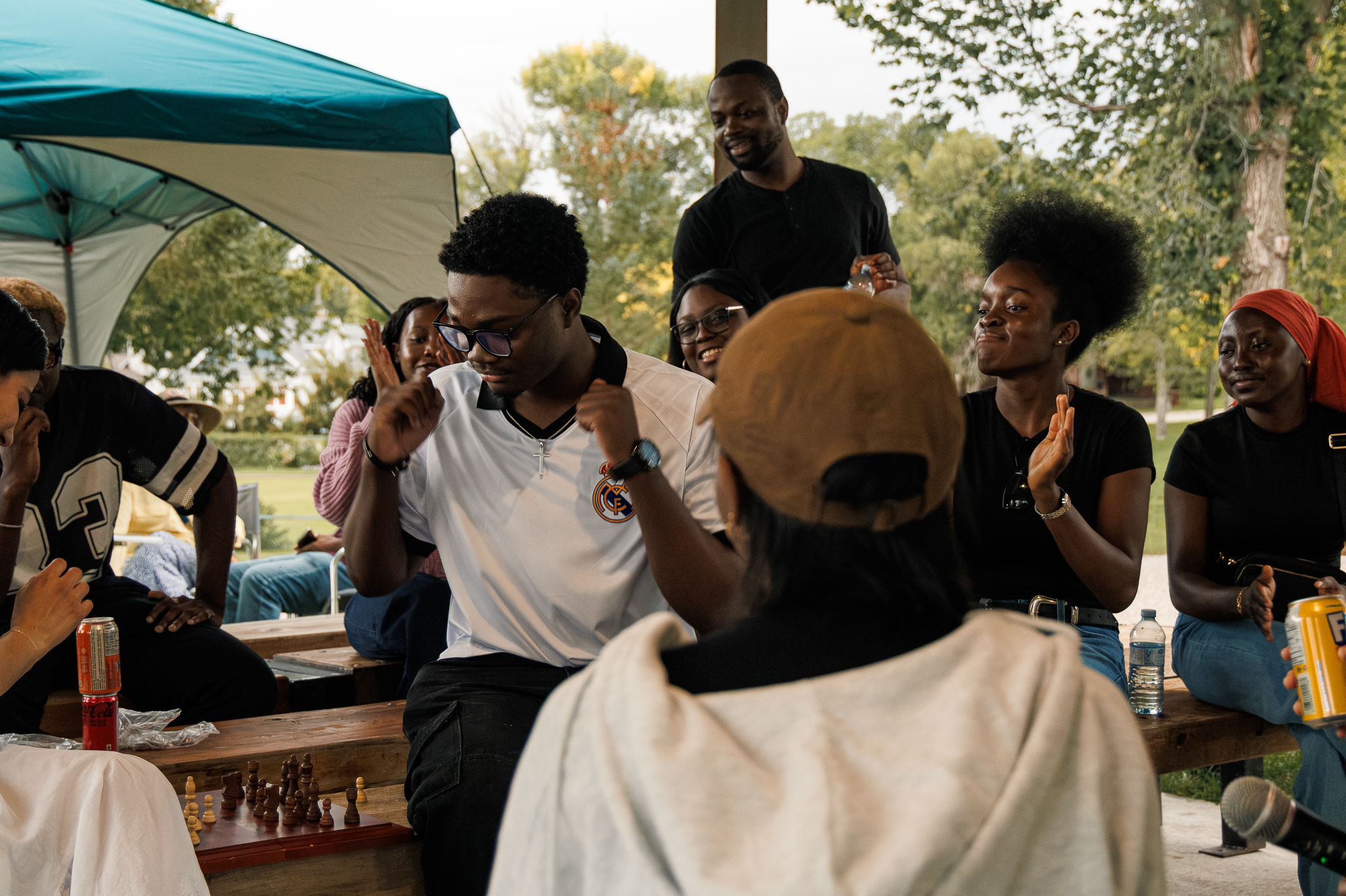 Students playing chess together during the 2026 Loy Excellentia Picnic in Brandon, Manitoba.